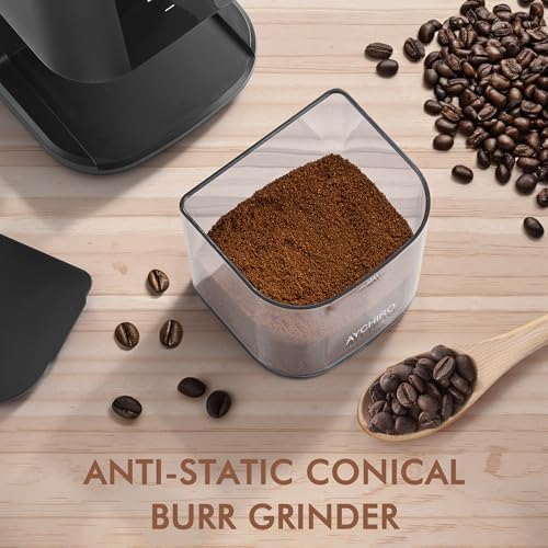 AYCHIRO Electric Burr Coffee Grinder, 30 Settings, Black