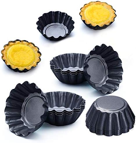 12 Packs Egg Tart Mold, Size 2.6 x 0.9inch, Cupcake Cake Muffin Mold