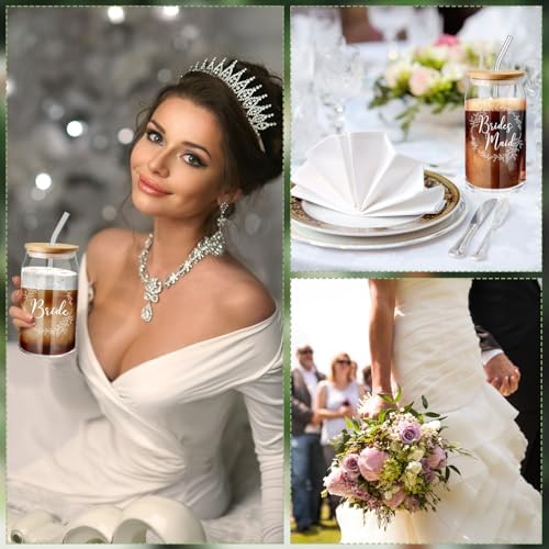 Layhit 10 Pcs Bridesmaid Gifts Bridesmaid Proposal Cups with Lid and