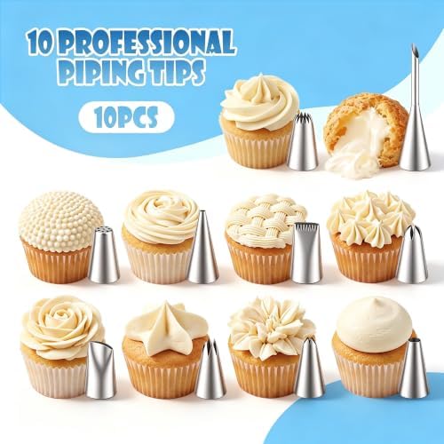 20PCS Reusable Piping Bags and Tips Set, 2 Pack 16 Inch Cotton Pastry