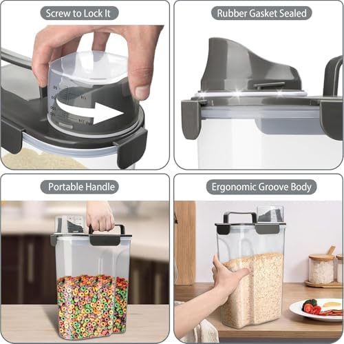 Komzon Rice Storage Containers, Airtight Cereal Containers Storage