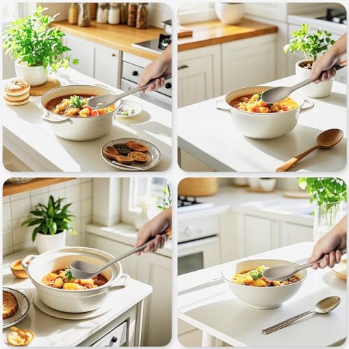 MOACC Silicone Kitchen Utensil Set, 13inch, Light Grey