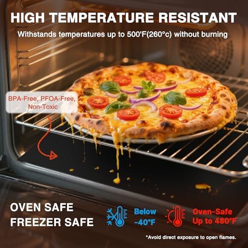 PrettyCare Oven Liners for Bottom of Oven - 2 Pack Large Heavy Duty