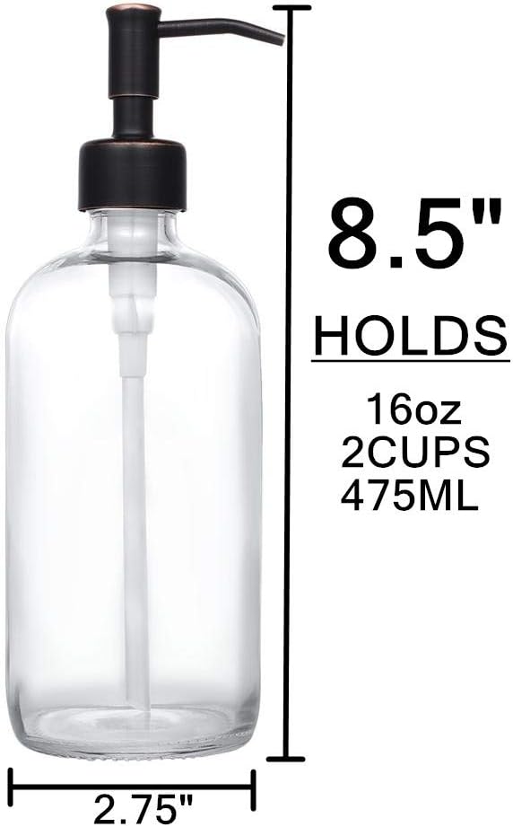 2 Pack Thick Clear Glass Pint Jar Soap Dispenser - Image 4
