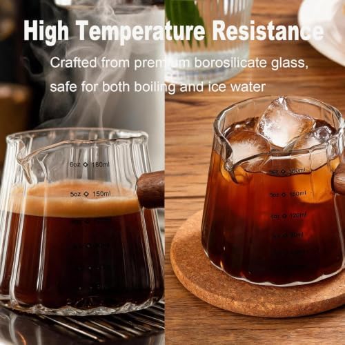 6OZ Espresso Shot Cups with Scale, Glass Measuring Cup, Coffee