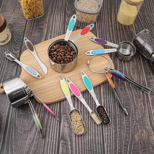 Magnetic Measuring Cups and Spoons Set, 15 Piece Stainless Steel