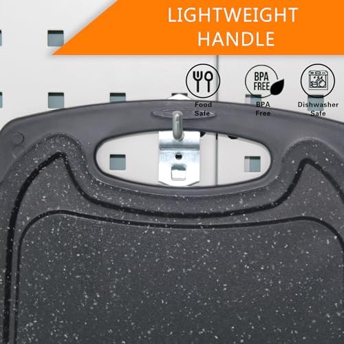 Large-Small Marble Cutting Boards Set of 3, Non Slip, Dishwasher Safe (Black)