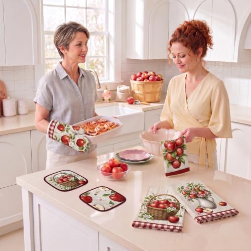 10Pcs Fall Apple-Pattern Kitchen Decor Set, Farmhouse Decorations for