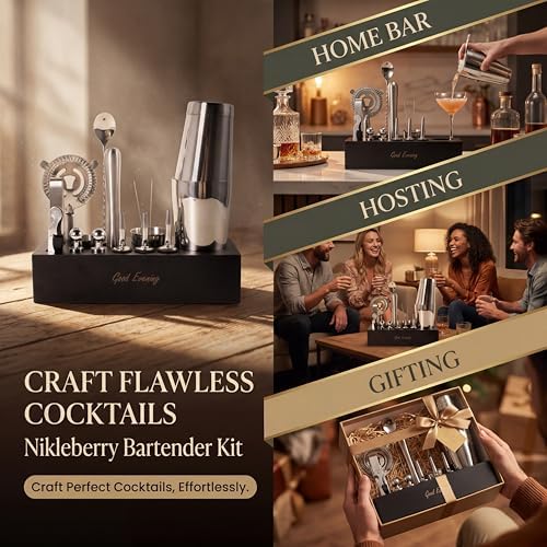 18-Piece Bartender Kit - Mixology Cocktail Shaker Set with Modern
