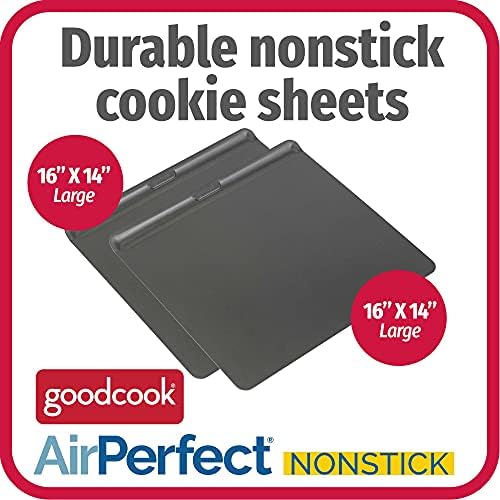 GoodCook AirPerfect Insulated Cookie Sheets Set of 2 Nonstick Carbon