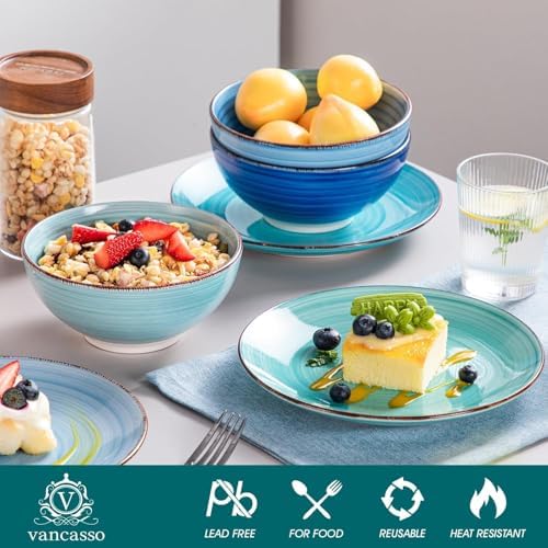 vancasso Bonita Stoneware Dinnerware Sets, 24 Pieces Dishes Set for 6