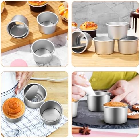 Toyvian 6Pcs Round Cake Pans 2.51 Inch Removable Bottom Cake Molds for