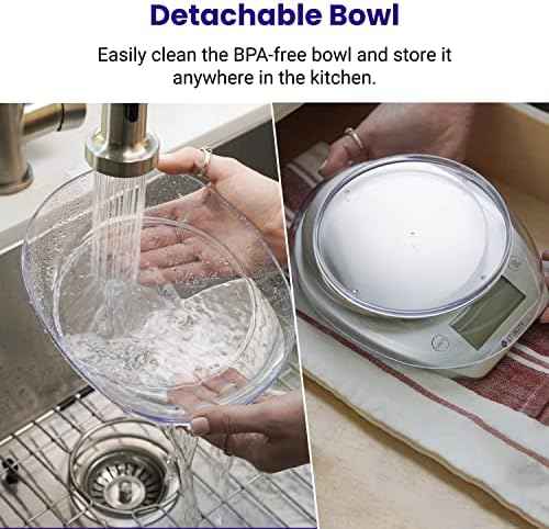 Etekcity 0.1g Food Kitchen Scale, Bowl, Digital Grams and Ounces for