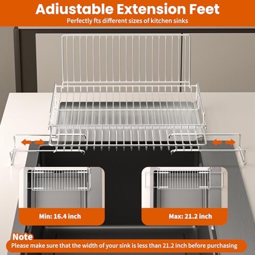 304 Stainless Steel Expandable Dish Drying Rack