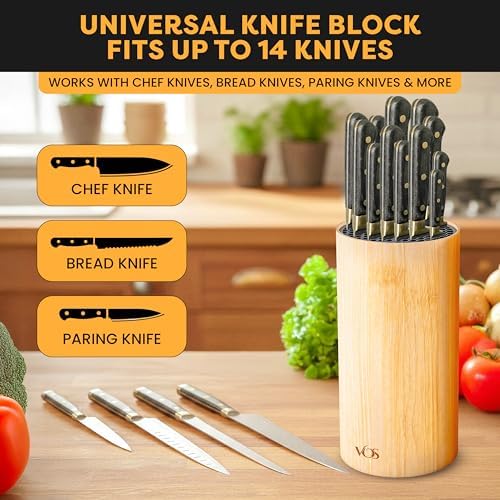 Vos Universal Bamboo Knife Block