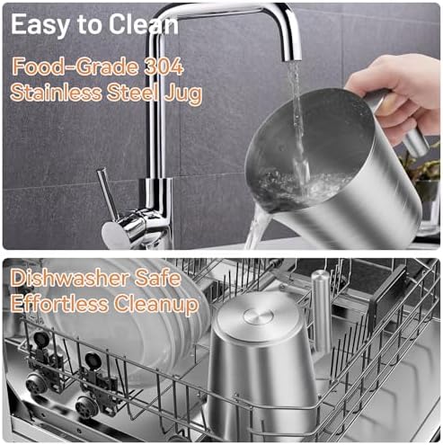 Secura 17oz Stainless Steel Milk Frother