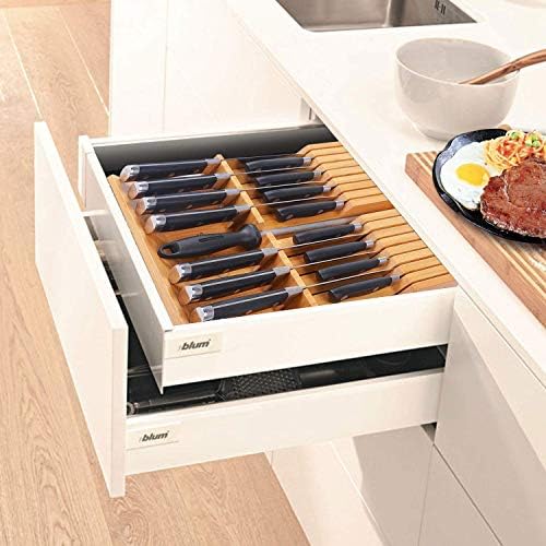Utoplike In-drawer Knife Block Bamboo Kitchen 16 Knifes Drawer