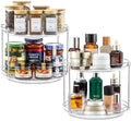 2 Set 2 Tier Stable Clear Acrylic Lazy Susan Turntable Organizers, 9.25''