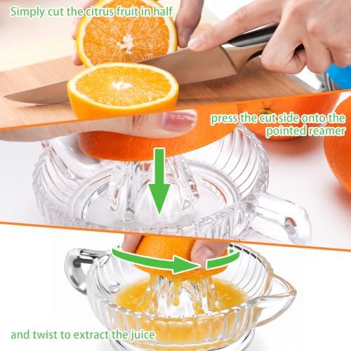 Manual Glass Lemon Squeezer for Fresh Juice
