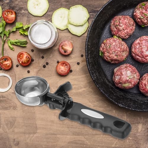 PATIKIL 4 Ounce Ice Cream Scoop with Trigger, Stainless Steel Portion