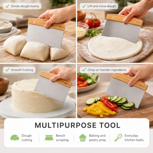 Heavy-Duty Stainless Steel Bench Scraper & Dough Cutter – Multipurpose
