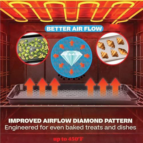 Baker's Secret Baking Sheet Pan Set, 3x Cookie Sheets for Oven