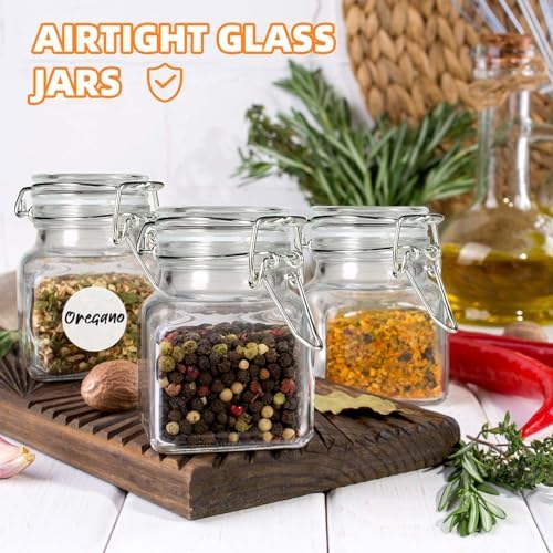SKOCHE 20 Pack 4 oz Glass Spice Jars