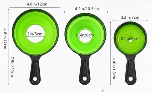 Collapsible Funnel Set of 3 – Food Grade Silicone Canning Funnels - Image 2