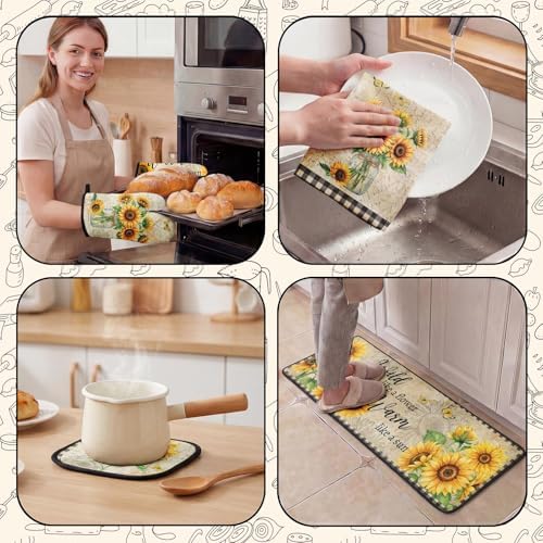 10 Pack Kitchen Decor and Accessories Set, Sunflower Fall
