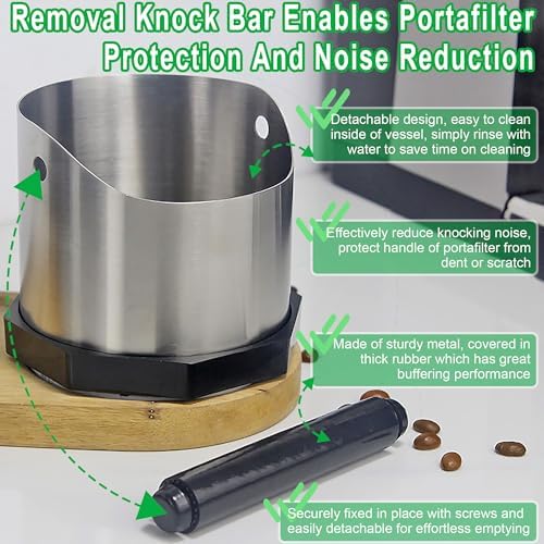 Stainless Steel Espresso Knock Box, Easy & Mess-Free Disposal of
