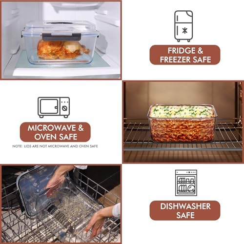 Razab 220 Oz Extra Large Glass Food Storage Container with Lids