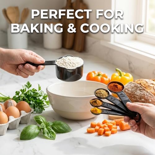 11 Pcs Measuring Cups And Spoons Set - Plastic Nesting For Dry Liquid