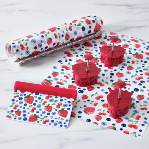 Sur La Table Wild Berry Dough Scraper, Red