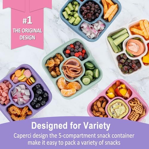 Caperci 5-Pack Lunchable Container Set for Kids & Adults