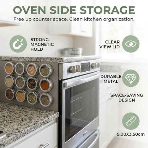 Garneck 3-Piece Magnetic Spice Tins, 3oz