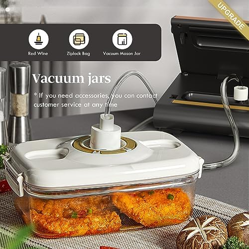 Mesliese 90kPa Vacuum Sealer, Dry/Moist Modes, 2 Bag Rolls & 5 Pre-cut