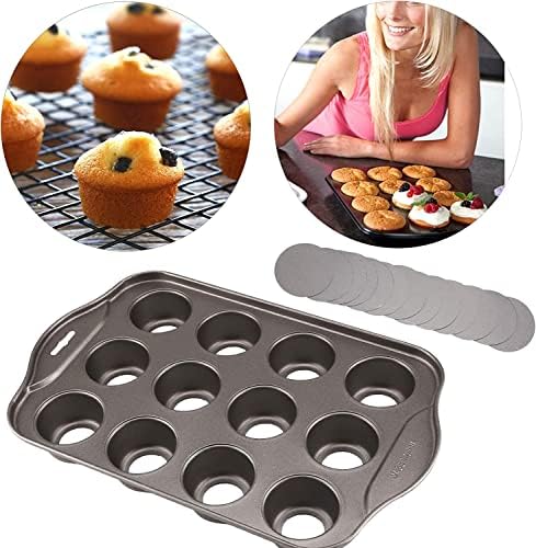 2 Pack 12 Cavity Mini Cheesecake Pan, Mini Muffin Baking Pan, Mini