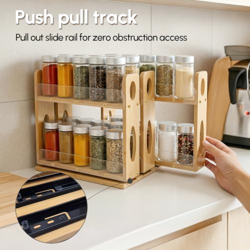 Spice Organization for Cabinet, Kitchen Pull Out Spice Rack Organizer