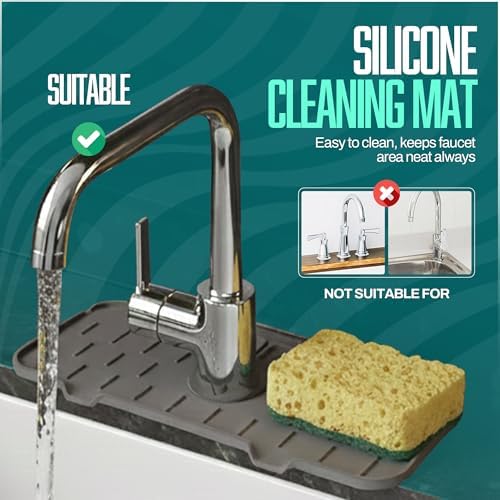 3-Pack Silicone Faucet Mat for Kitchen Sink | 14.76" x 5.71"