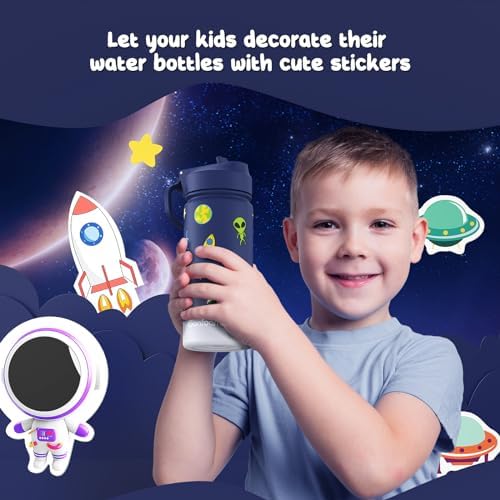 Gonfoam 16oz Kids Water Bottle, 2 Pack Stainless Steel Insulated Cup