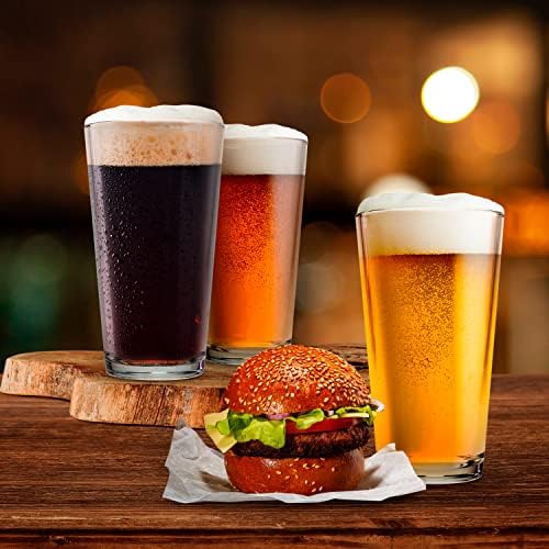 Drinking Glasses Set of 12-16 oz Glass Cups - Pint & Beer Glasses