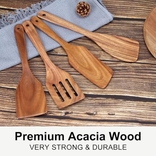 Non Toxic Wooden Spatula for Cooking Utensil Set Acacia Kitchen Spoon