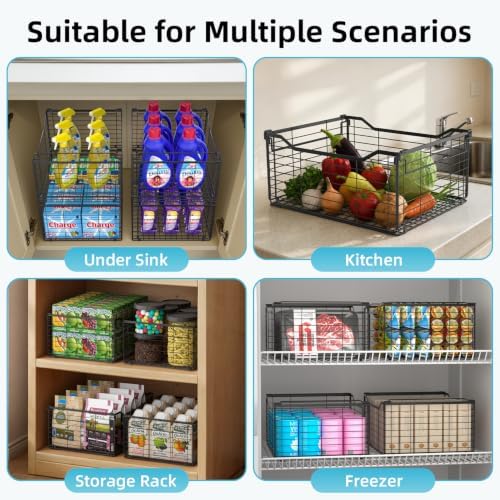 Freezer Organizer Bins,6 Pack Large Deep Freezer Organizer Bins for