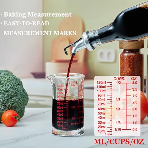 Ackers 4oz Glass Measuring Cup – Shot Glass with Ounce,Ml,Cups
