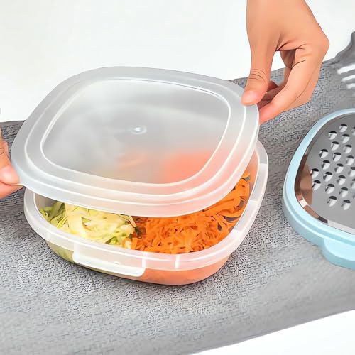 3 in 1 Vegetable Slicer with Storage Box, Stainless Steel Cheese Box