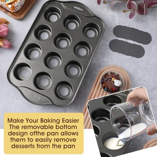 2 Pack Mini Cheesecake Pans Removable Bottom 12 Cavity Mini Cupcake