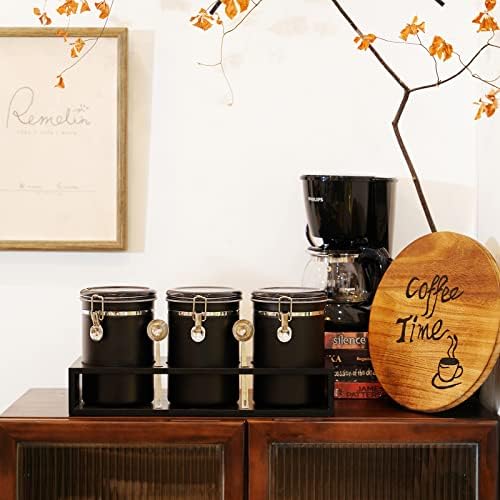 3×63OZ Stainless Steel Coffee Container with Shelf and Scoop for