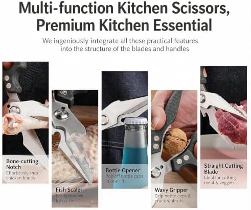 Kitchen Shears for Food Meat Vegetables Cutting Sharp All Purpose