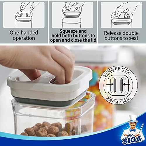 MR.SIGA 8 Piece Airtight Food Storage Container Set for Pantry Organization