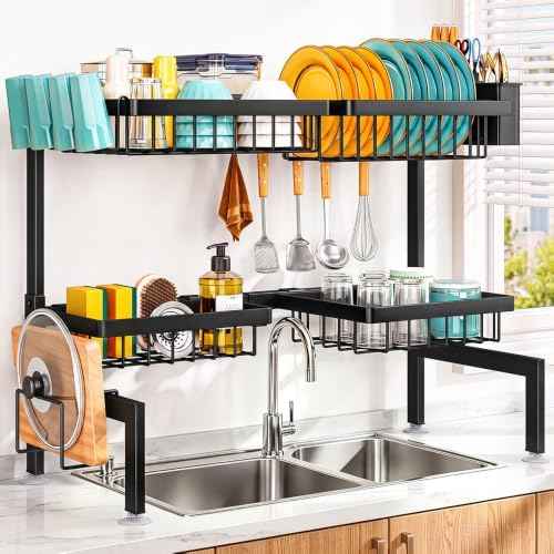 NestOrganix Over The Sink Dish Drying Rack, Dish Drying Rack for Kitchen